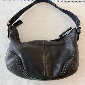 Coach Black Leather Hobo Bag